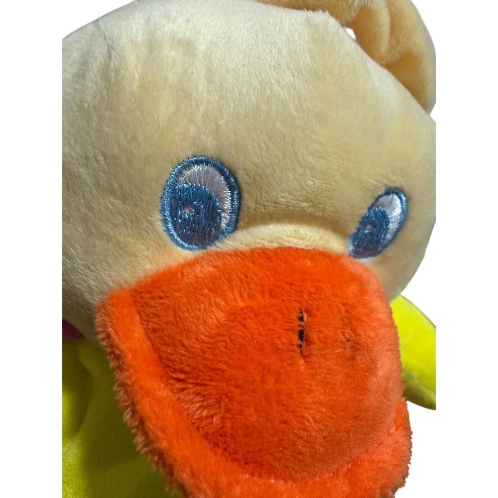 Yellow Duckies Plush Duck Rattle Lovey Baby‎ Security Blanket Pink Yellow Toy